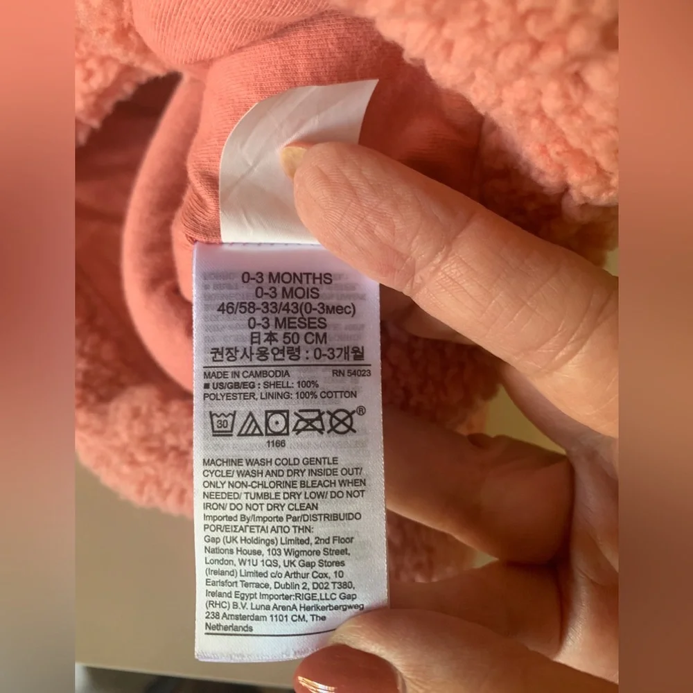 Baby Gap Mauve Teddy Bear Infant Coat